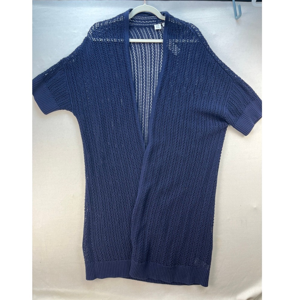 Gap For Good Open Stitch Crochet Longline Cardigan Womens Size XXL Navy Blue